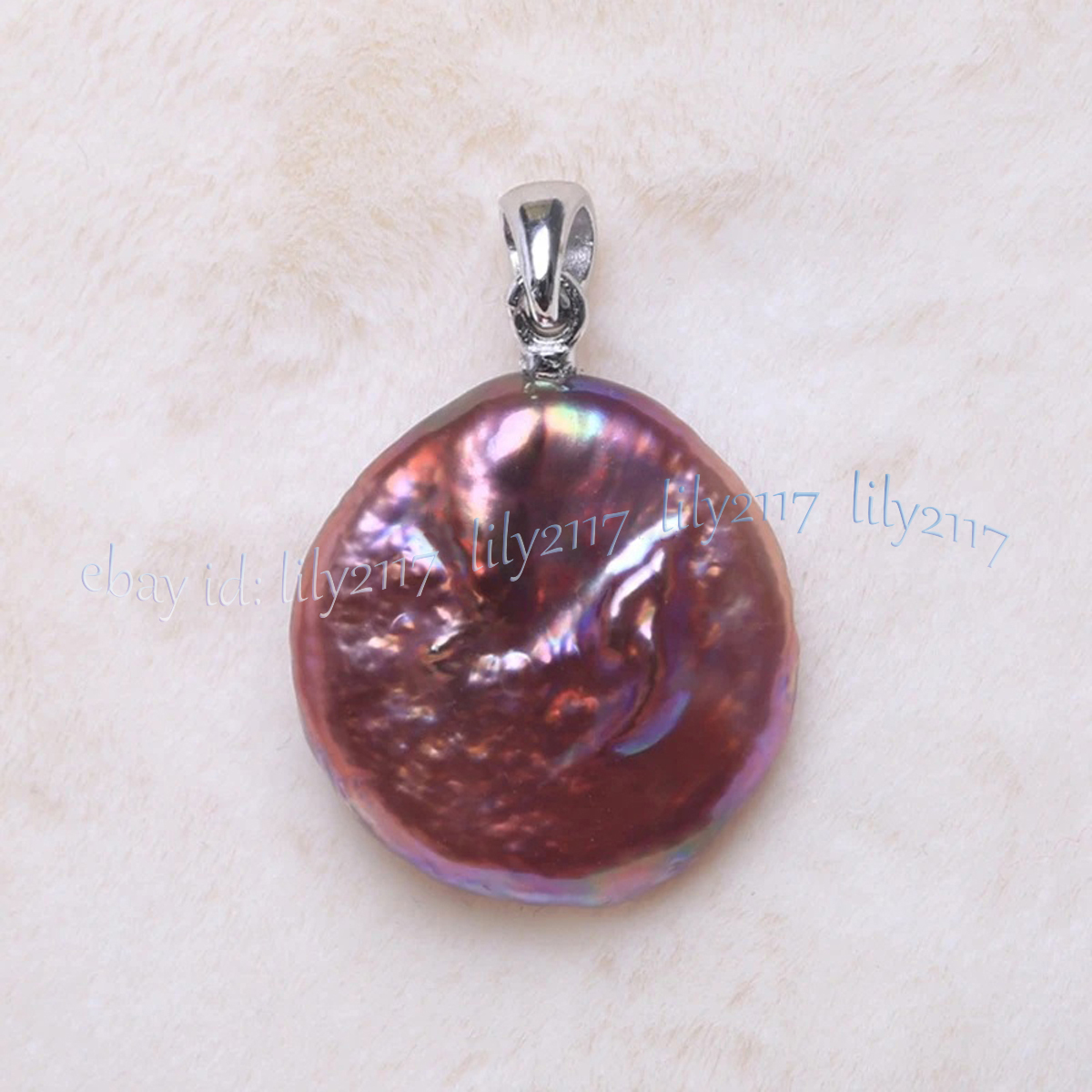 Colgante de perlas barrocas de agua dulce púrpura rosa perla natural de 16-17 mm oro de 14 k - Imagen 18 de 18