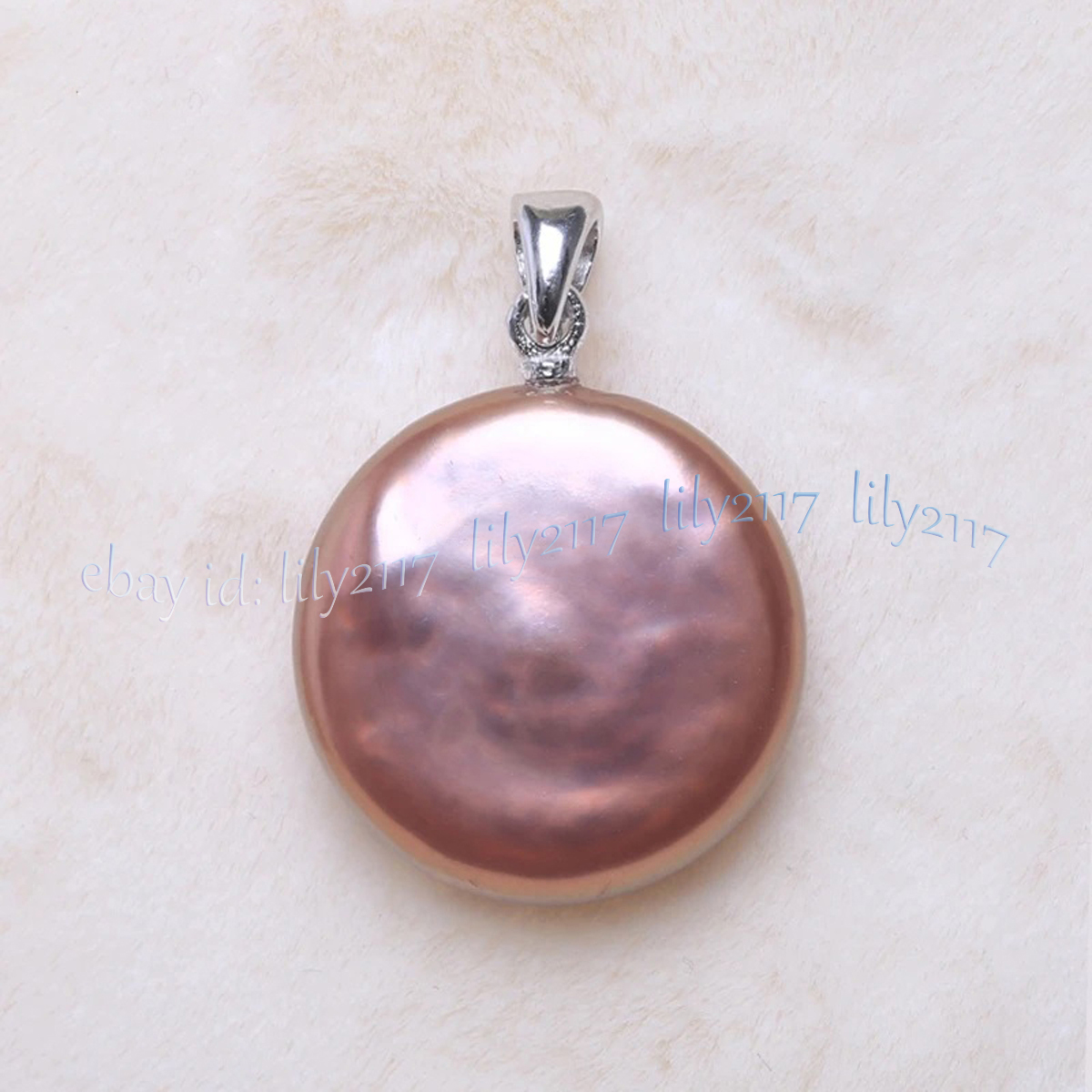Colgante de perlas barrocas de agua dulce púrpura rosa perla natural de 16-17 mm oro de 14 k - Imagen 17 de 18