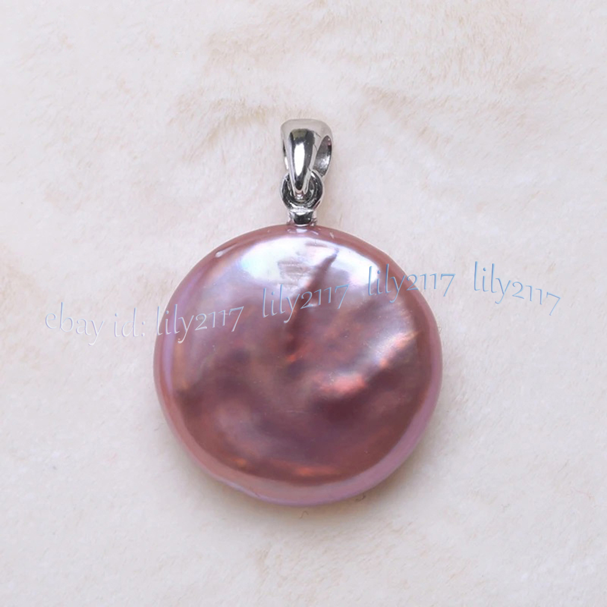 Colgante de perlas barrocas de agua dulce púrpura rosa perla natural de 16-17 mm oro de 14 k - Imagen 14 de 18