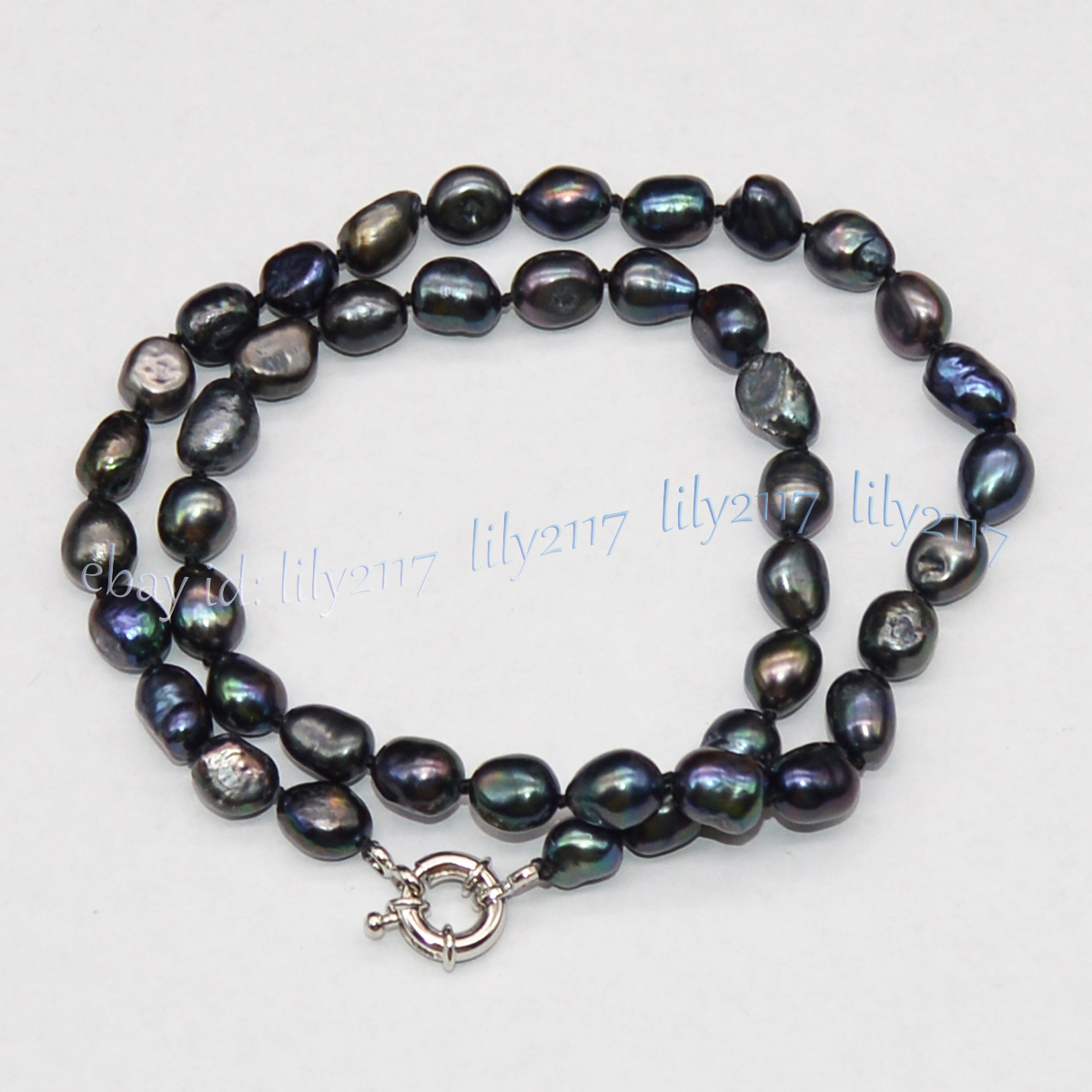 Genuine Natural Freshwater Cultured Black Baroque Pearl Necklace 14-48 inches