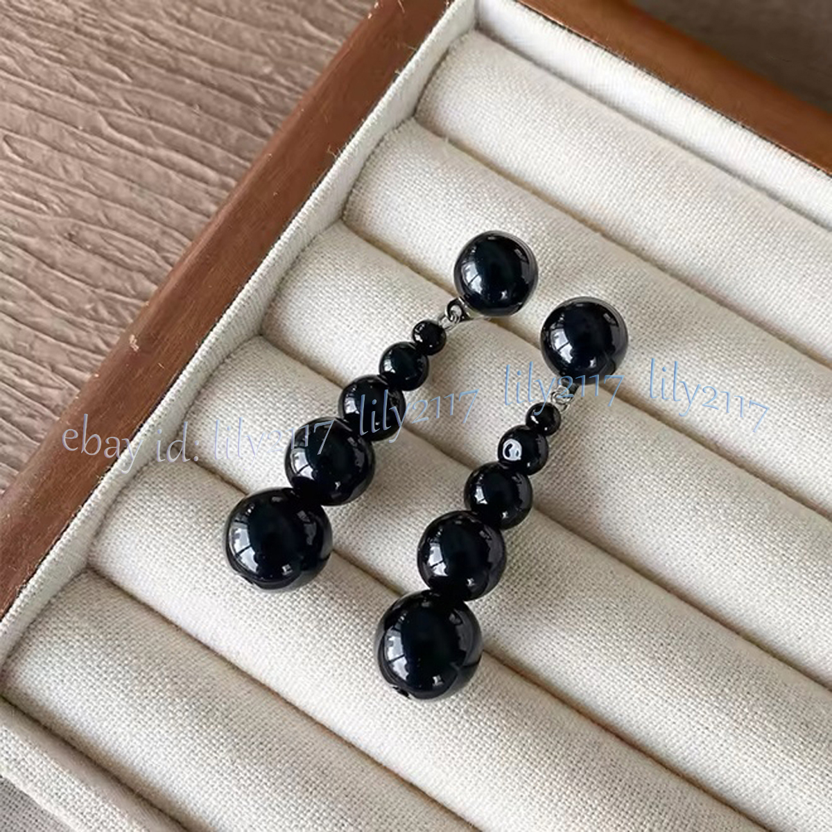 White Shell Pearl Natural Jade 4-12mm Round Gemstone Beads Dangle Stud Earrings - Picture 12 of 13