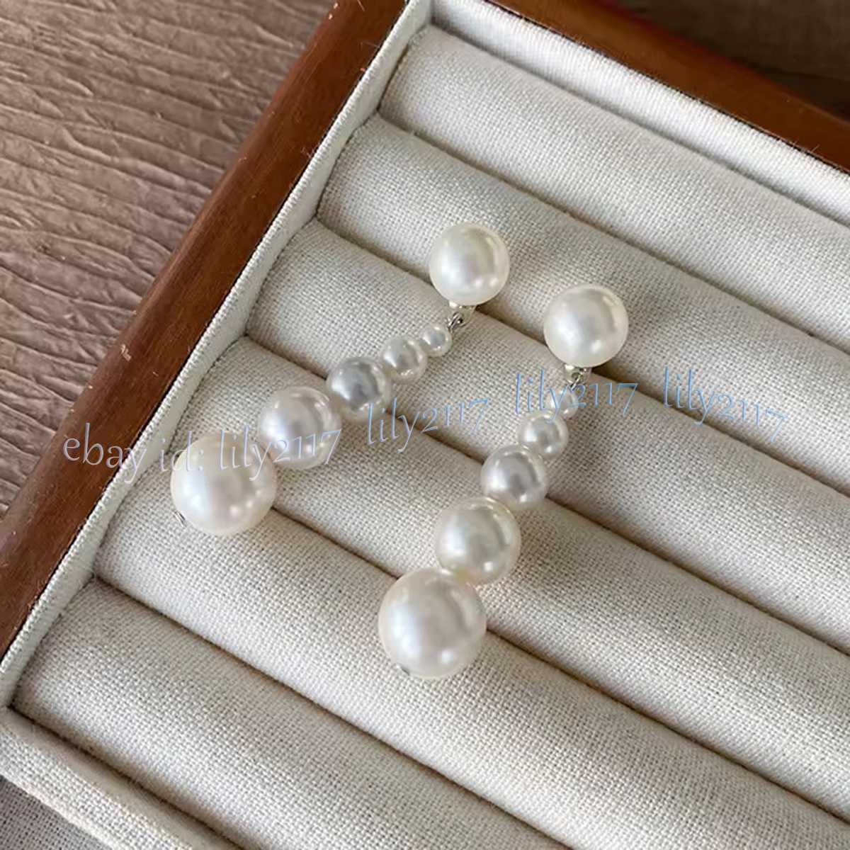 White Shell Pearl Natural Jade 4-12mm Round Gemstone Beads Dangle Stud Earrings - Picture 13 of 13