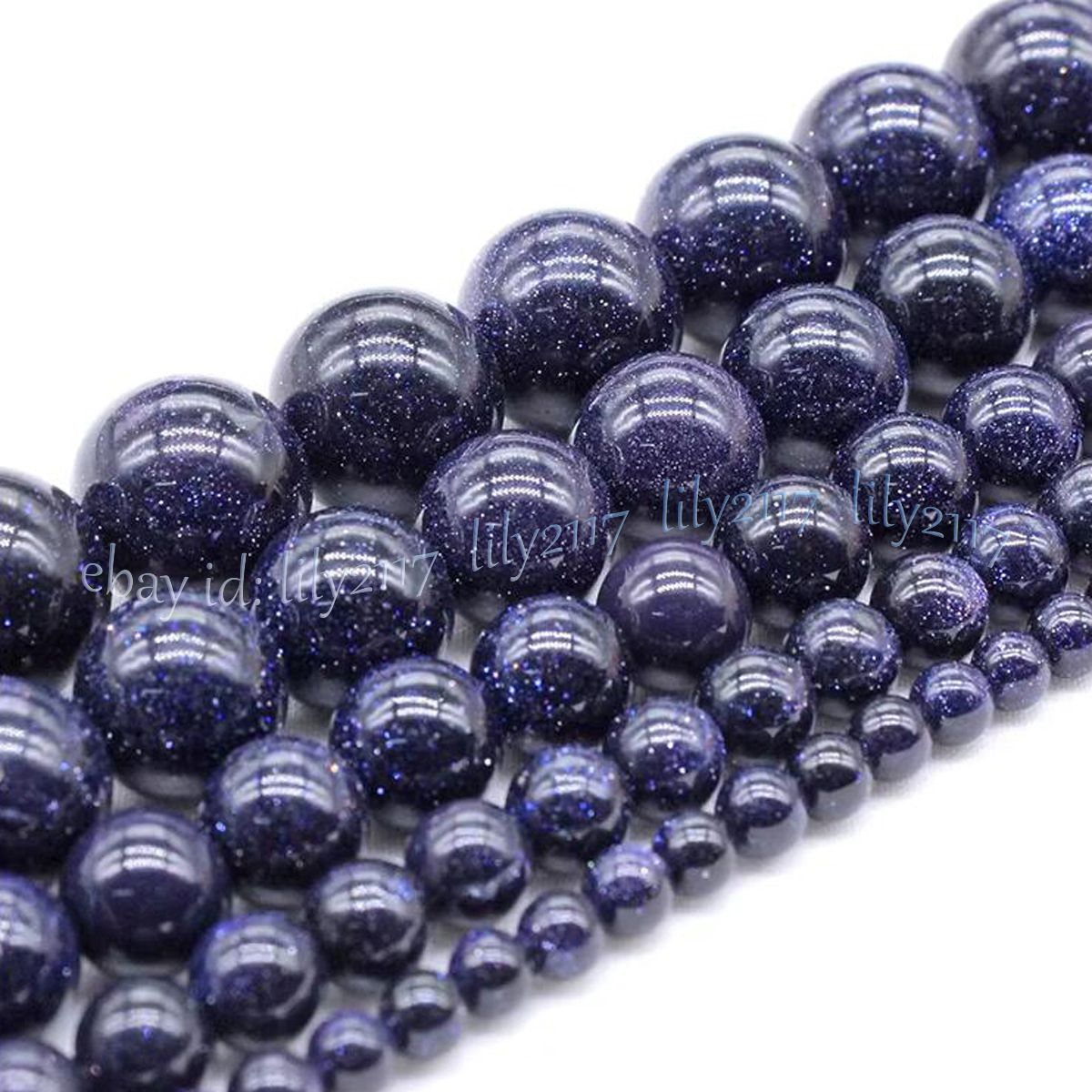 Natural Blue Gold Green Sandstone Round Gemstone Loose Beads Jewelry Making 15”