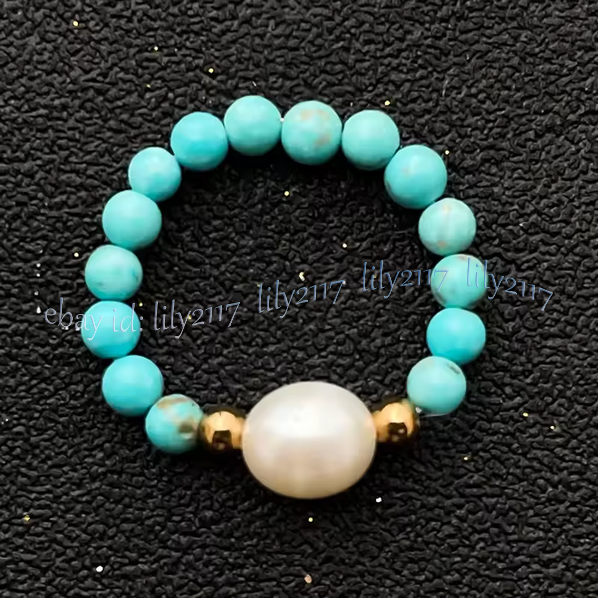 4mm Natural Gemstone Beads White Rice Pearl Adjustable Stretchy Finger Rings - Picture 14 of 34