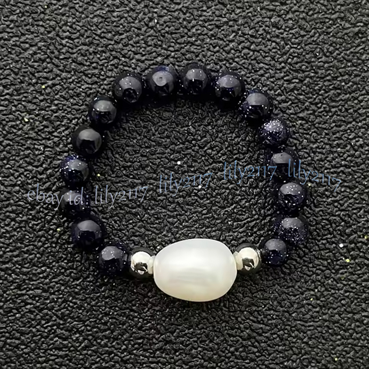 4mm Natural Gemstone Beads White Rice Pearl Adjustable Stretchy Finger Rings - Picture 15 of 34