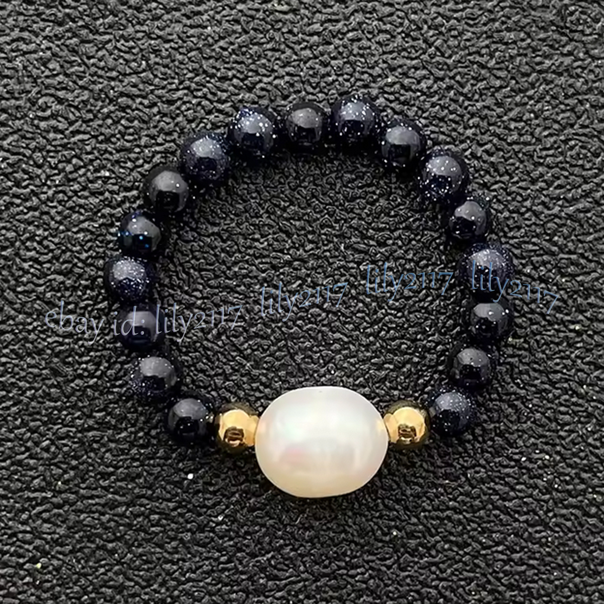 4mm Natural Gemstone Beads White Rice Pearl Adjustable Stretchy Finger Rings - Picture 16 of 34