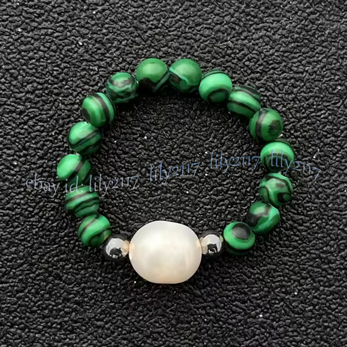 4mm Natural Gemstone Beads White Rice Pearl Adjustable Stretchy Finger Rings - Picture 17 of 34