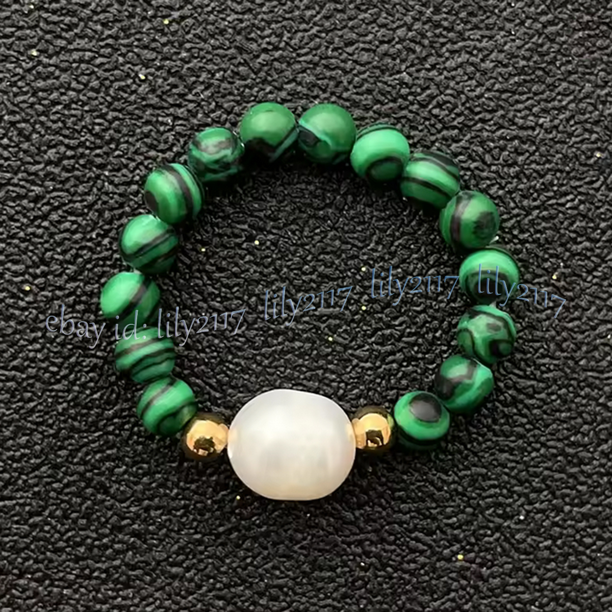 4mm Natural Gemstone Beads White Rice Pearl Adjustable Stretchy Finger Rings - Picture 18 of 34