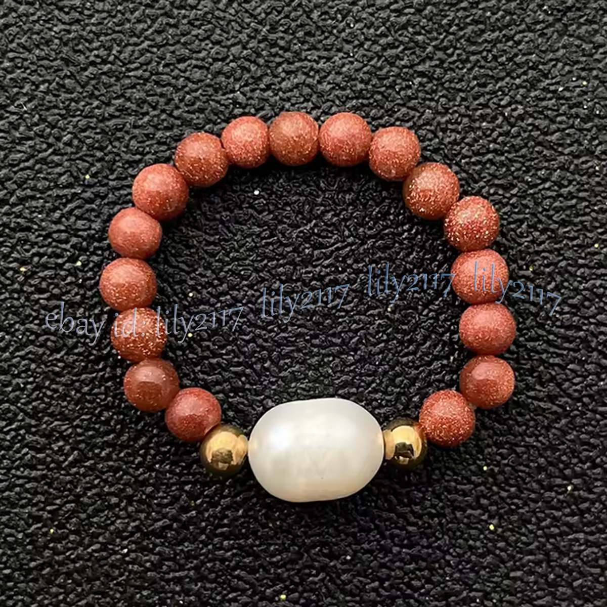 4mm Natural Gemstone Beads White Rice Pearl Adjustable Stretchy Finger Rings - Picture 20 of 34