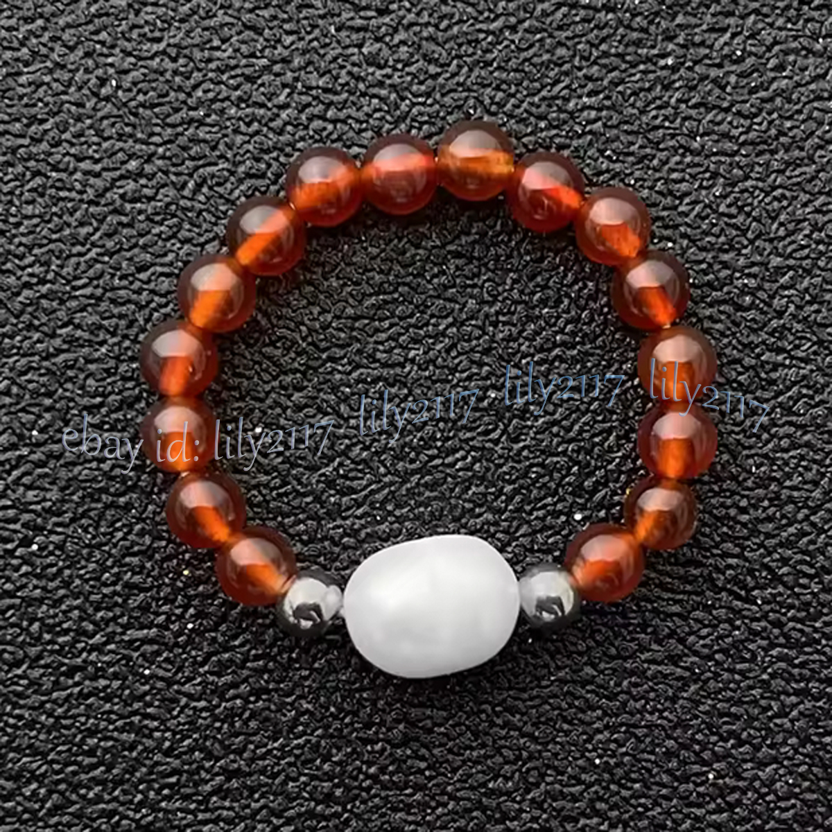 4mm Natural Gemstone Beads White Rice Pearl Adjustable Stretchy Finger Rings - Picture 21 of 34