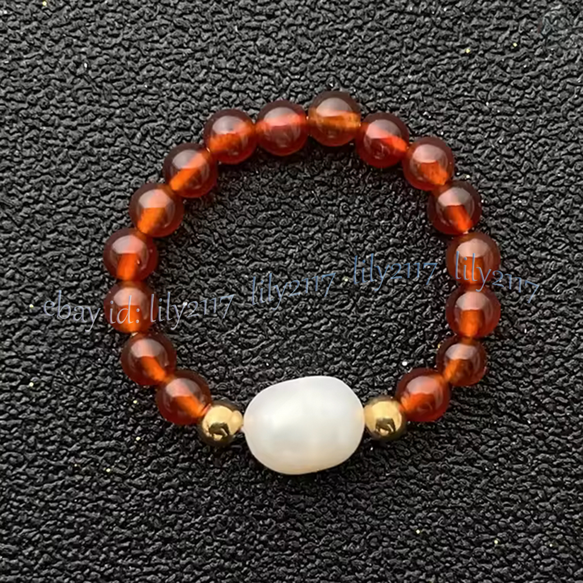 4mm Natural Gemstone Beads White Rice Pearl Adjustable Stretchy Finger Rings - Picture 22 of 34