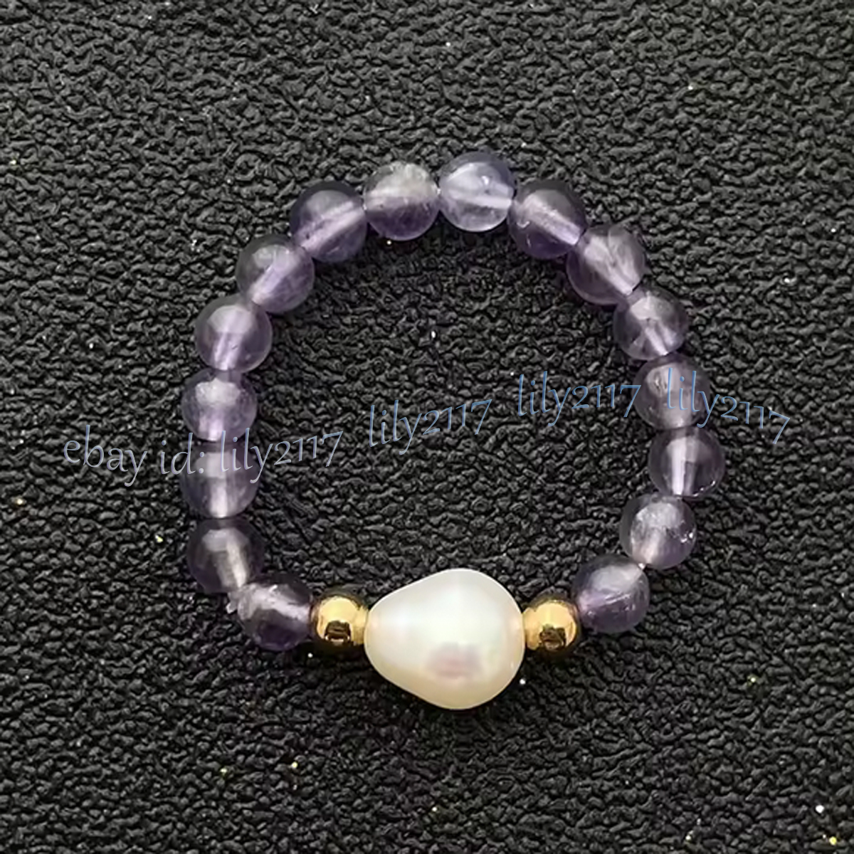 4mm Natural Gemstone Beads White Rice Pearl Adjustable Stretchy Finger Rings - Picture 26 of 34