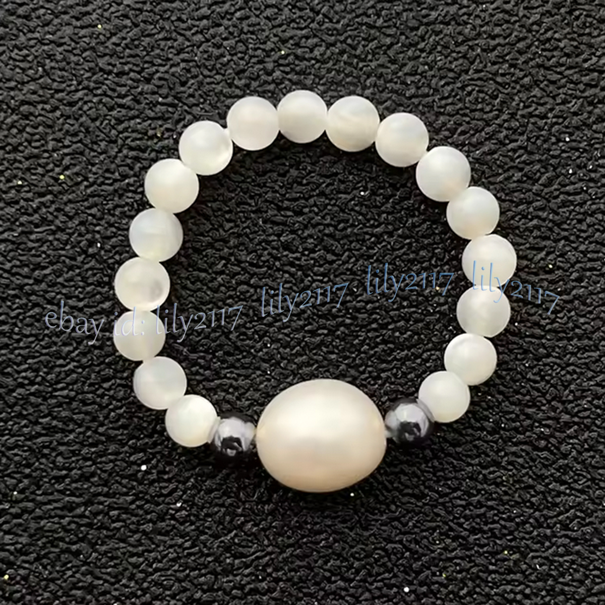 4mm Natural Gemstone Beads White Rice Pearl Adjustable Stretchy Finger Rings - Picture 27 of 34