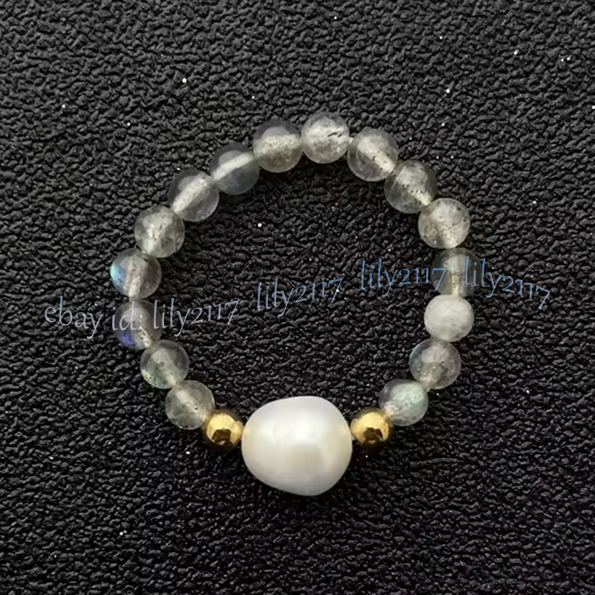 4mm Natural Gemstone Beads White Rice Pearl Adjustable Stretchy Finger Rings - Picture 30 of 34