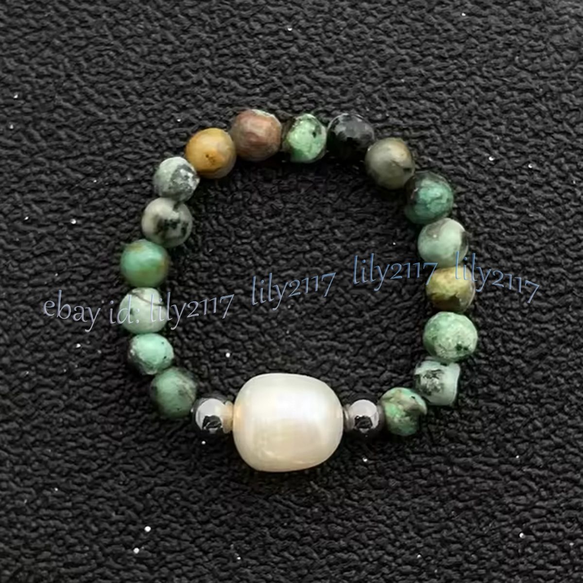 4mm Natural Gemstone Beads White Rice Pearl Adjustable Stretchy Finger Rings - Picture 31 of 34
