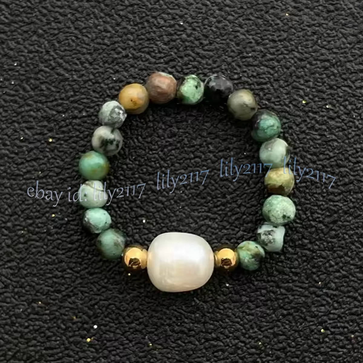 4mm Natural Gemstone Beads White Rice Pearl Adjustable Stretchy Finger Rings - Picture 32 of 34
