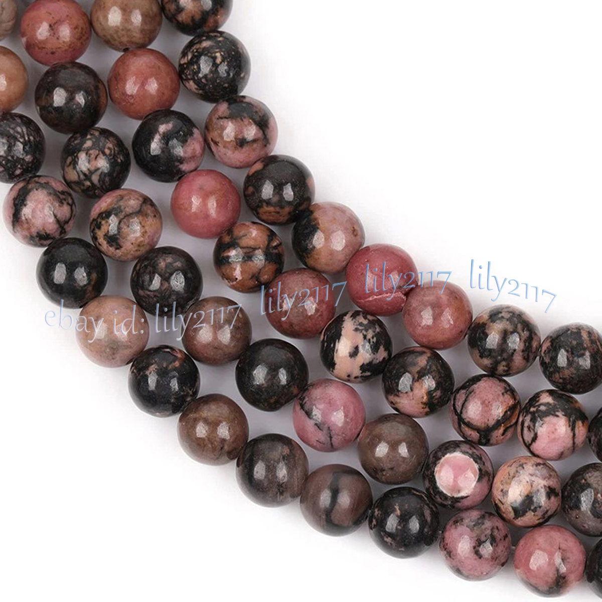 Natürlicher Rhodochrosit Rund Edelstein Lose Perlen Schmuck Herstellung 15 Zoll 4/6/8/10 mm - Bild 13 von 20