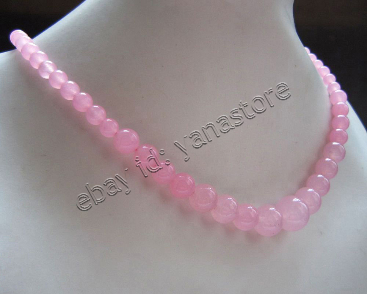 Fashion 6-14mm Mehrfarbig Jade Edelstein Rund Perlen Abschluss Halskette 18 Zoll - Bild 40 von 116