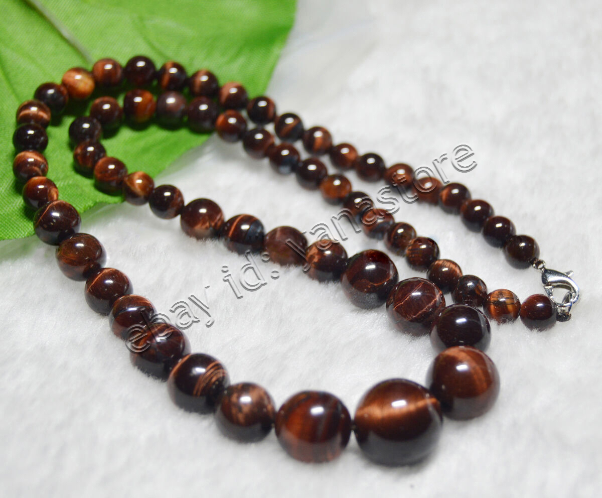 Fashion 6-14mm Mehrfarbig Jade Edelstein Rund Perlen Abschluss Halskette 18 Zoll - Bild 65 von 116