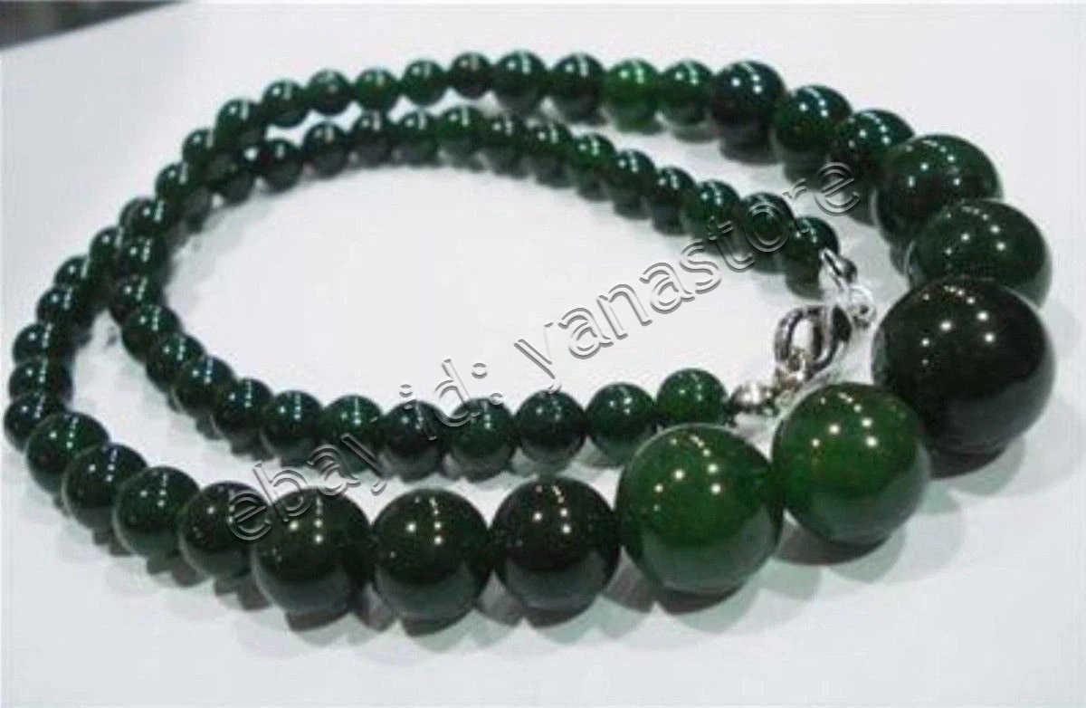 Fashion 6-14mm Mehrfarbig Jade Edelstein Rund Perlen Abschluss Halskette 18 Zoll - Bild 95 von 116