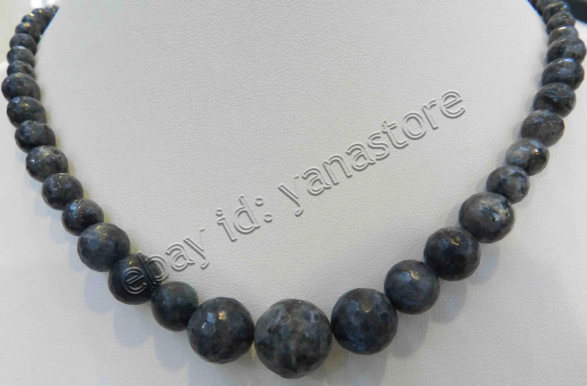 Fashion 6-14mm Mehrfarbig Jade Edelstein Rund Perlen Abschluss Halskette 18 Zoll - Bild 102 von 116