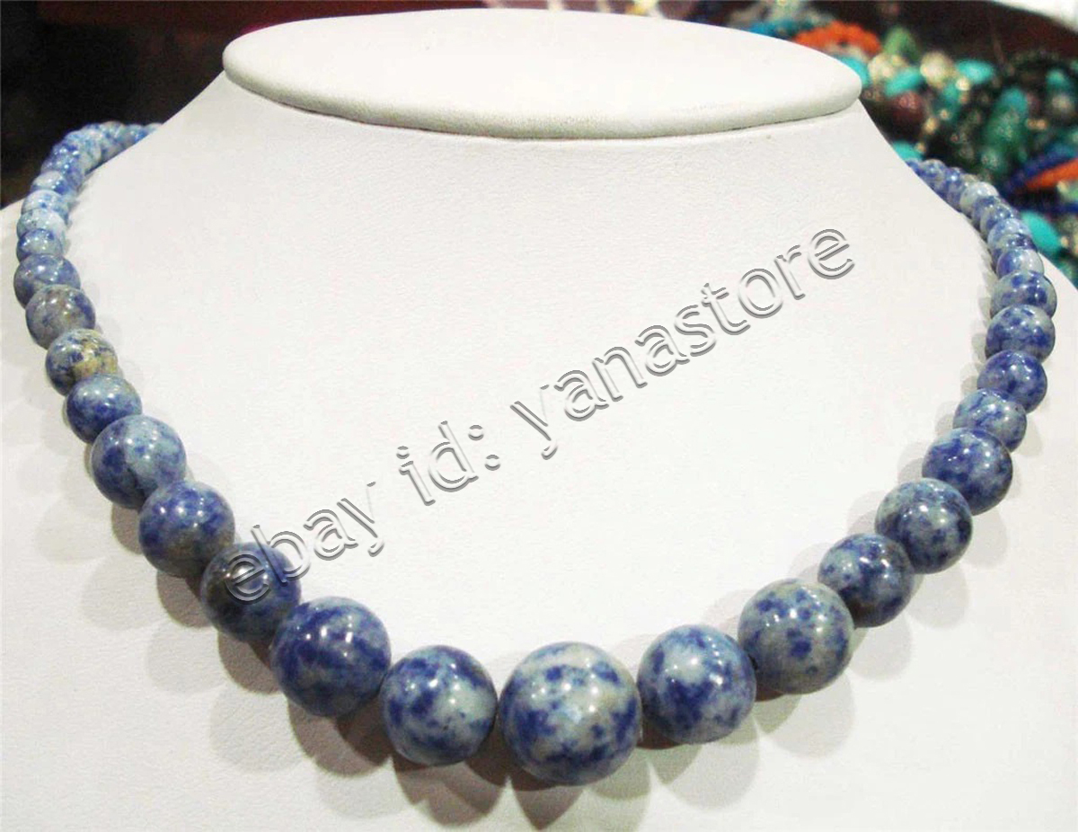 Fashion 6-14mm Mehrfarbig Jade Edelstein Rund Perlen Abschluss Halskette 18 Zoll - Bild 104 von 116