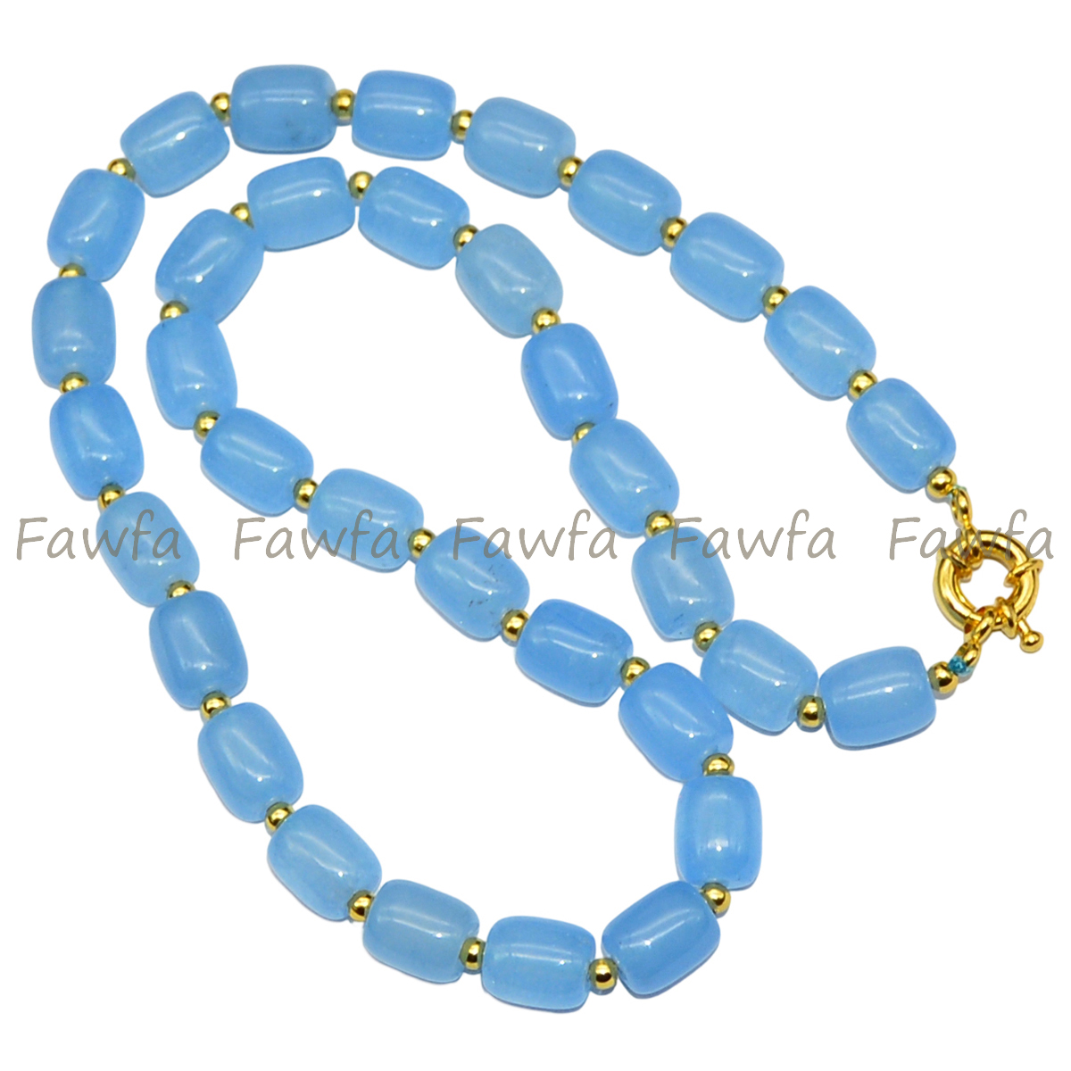 9x11mm Blue Aquamarine Barrel Cylinder Gemstone Beads Necklaces 14-48 inches