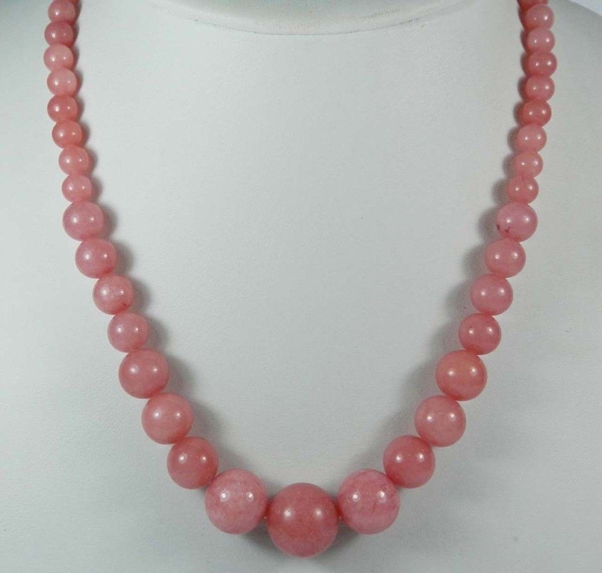 Natural 6-14mm Pink Rhodochrosite Gemstone Round Beads Tower Necklace 14-36 inch