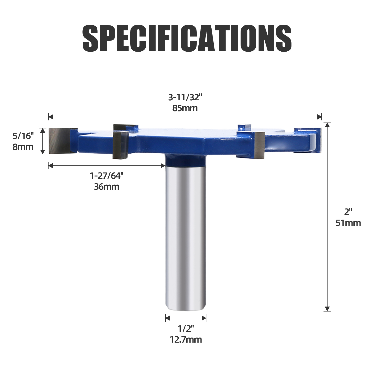 CNC Planfräser 12.7mm Schaft Oberfläche Fräser 6 Flügel Hartmetall Hobelfräser - Bild 12 von 13