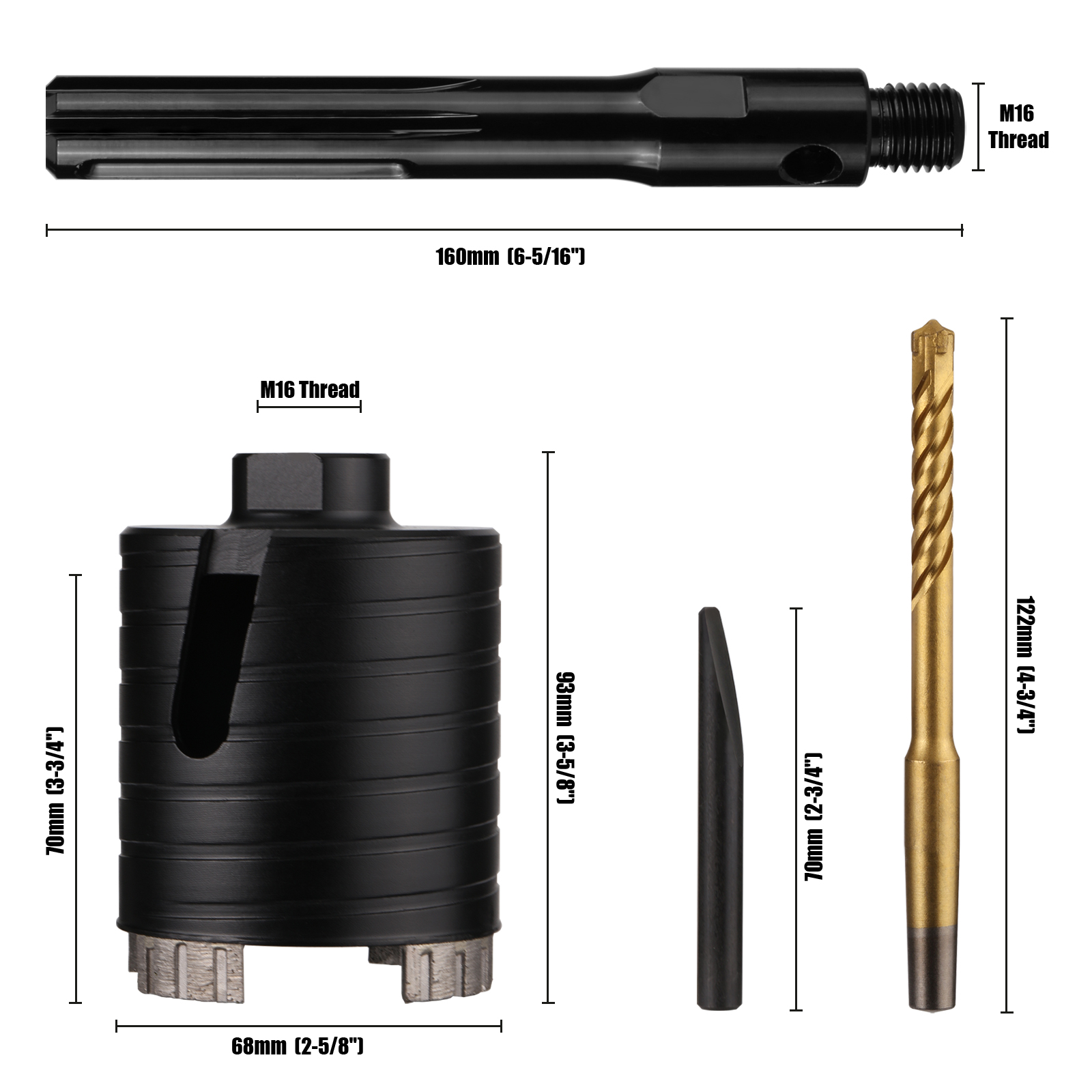 68/72/82mm DIAMOND CORE DRILL BIT SDS MAX Concrete Masonry Cutter Pilot Drill - Picture 7 of 9