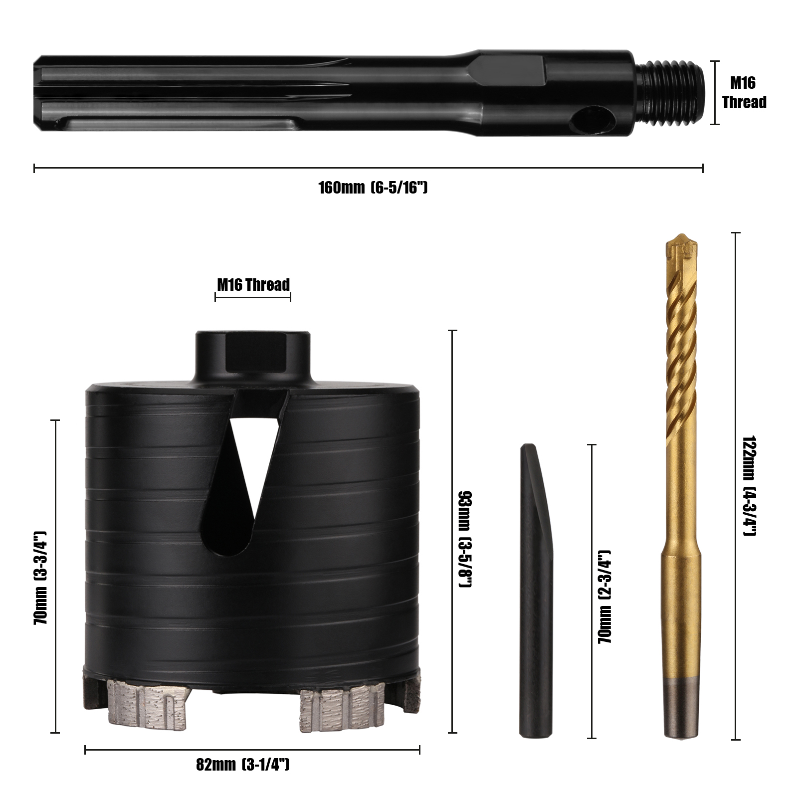 68/72/82mm DIAMOND CORE DRILL BIT SDS MAX Concrete Masonry Cutter Pilot Drill - Picture 9 of 9