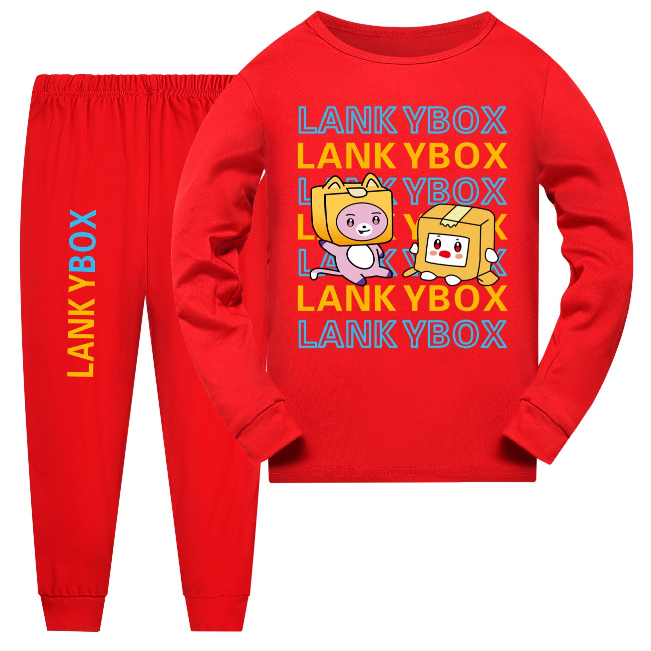 LankyBox Pyjama Set Voor Jongens Pyjama Cartoon Kids 2 Stks Lange Mouw