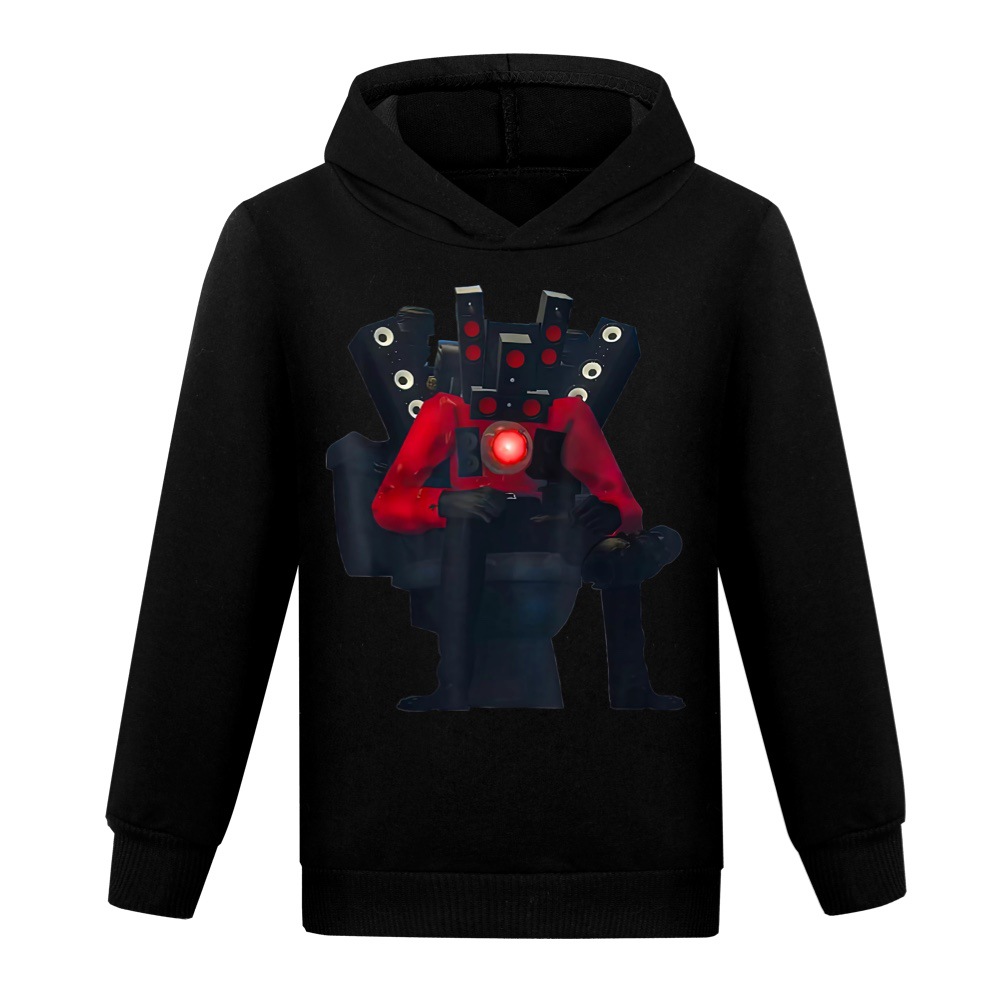 Kids Boys Skibidi Toilet Man Print Hoodie Tops Casual Sweatshirt Hooded Pullover - Picture 6 of 29