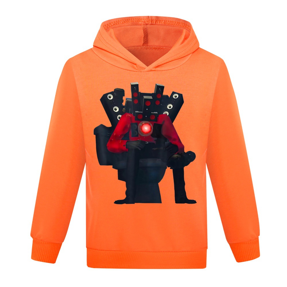 Kids Boys Skibidi Toilet Man Print Hoodie Tops Casual Sweatshirt Hooded Pullover - Picture 16 of 29