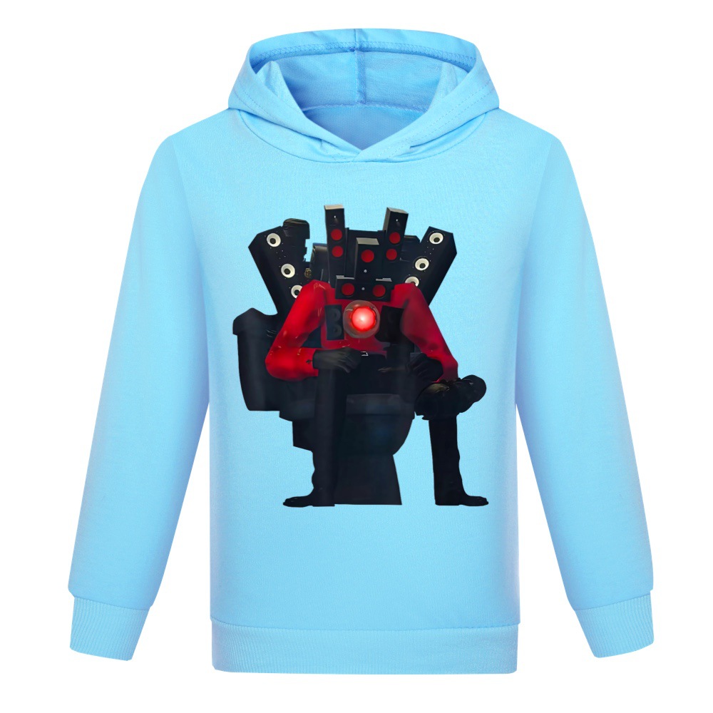 Kids Boys Skibidi Toilet Man Print Hoodie Tops Casual Sweatshirt Hooded Pullover - Picture 18 of 29