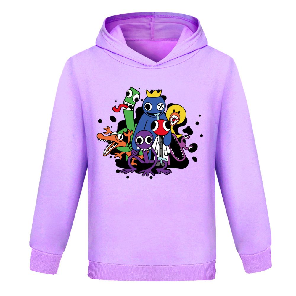 Boys Girls Rainbow Friends Casual Long Sleeve Hoodie Kids Hooded Sweatshirt Top - Picture 8 of 16