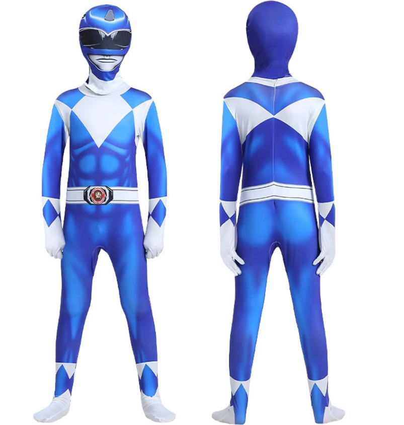 Kids Power Ranger Adults Jumpsuits Cosplay Party Costume Halloween Birthday Gift - Picture 4 of 9