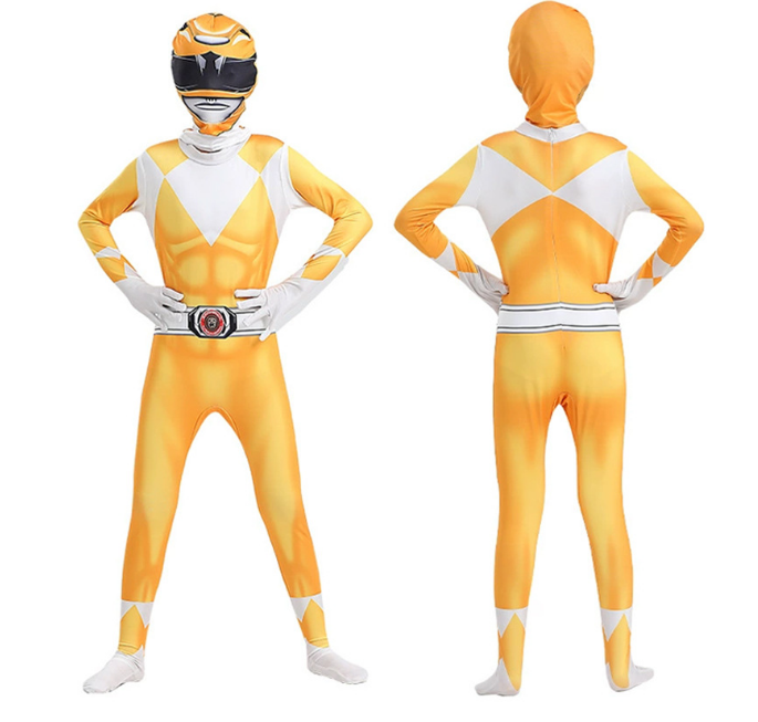 Kids Power Ranger Adults Jumpsuits Cosplay Party Costume Halloween Birthday Gift - Picture 6 of 9