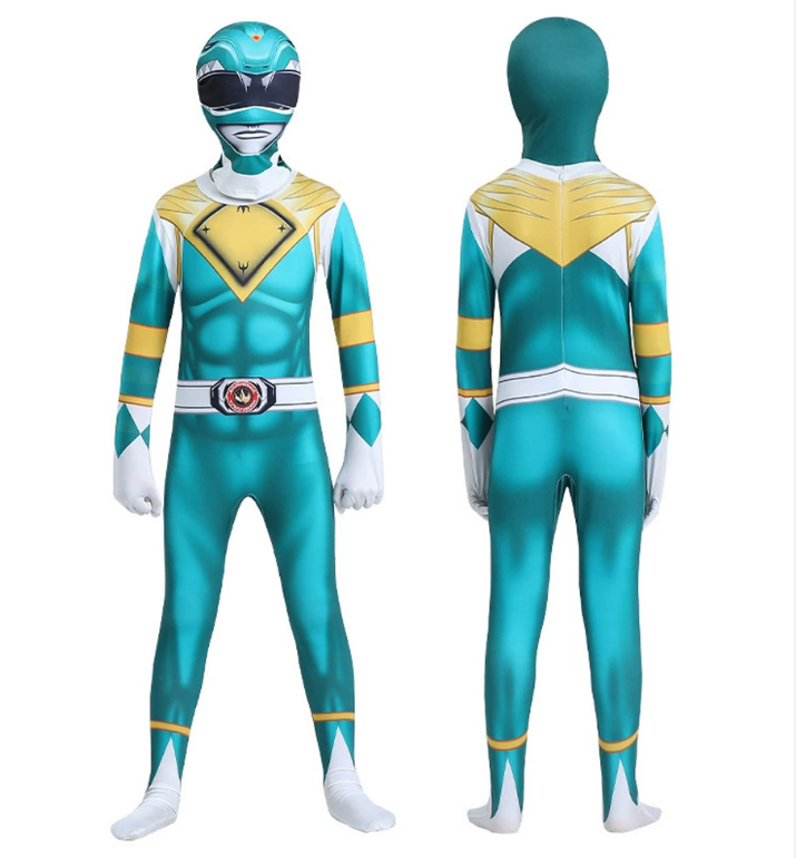 Kids Power Ranger Adults Jumpsuits Cosplay Party Costume Halloween Birthday Gift - Picture 7 of 9