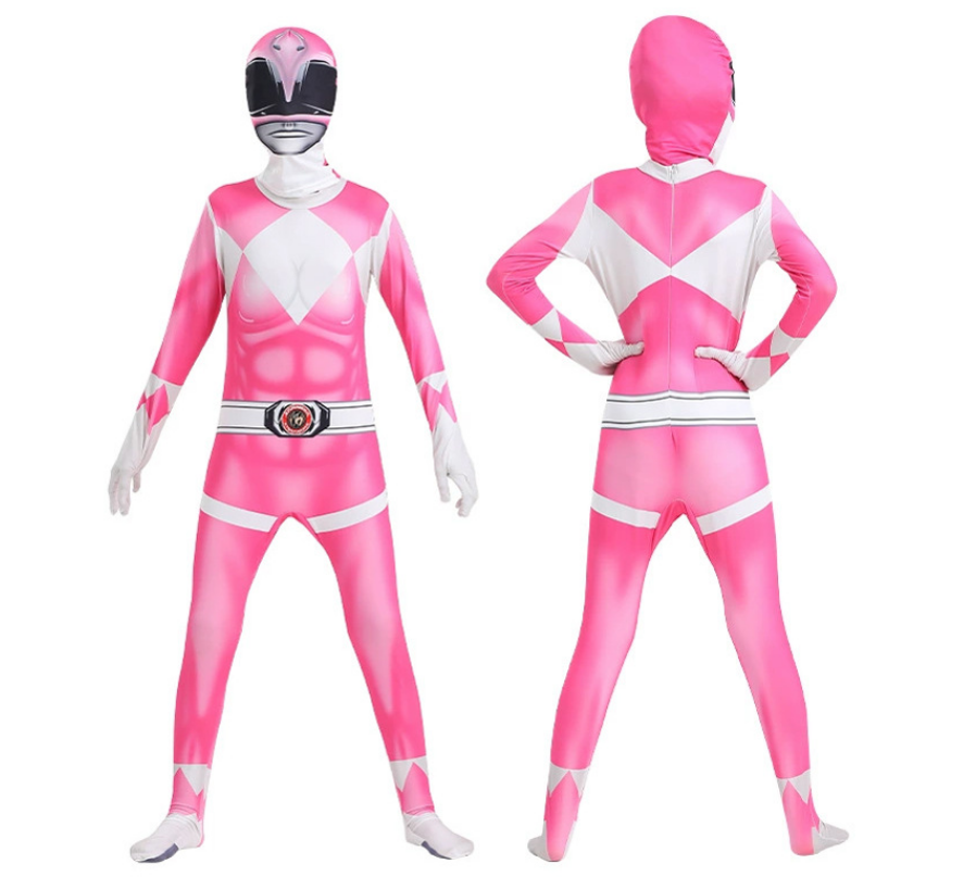 Kids Power Ranger Adults Jumpsuits Cosplay Party Costume Halloween Birthday Gift - Picture 8 of 9
