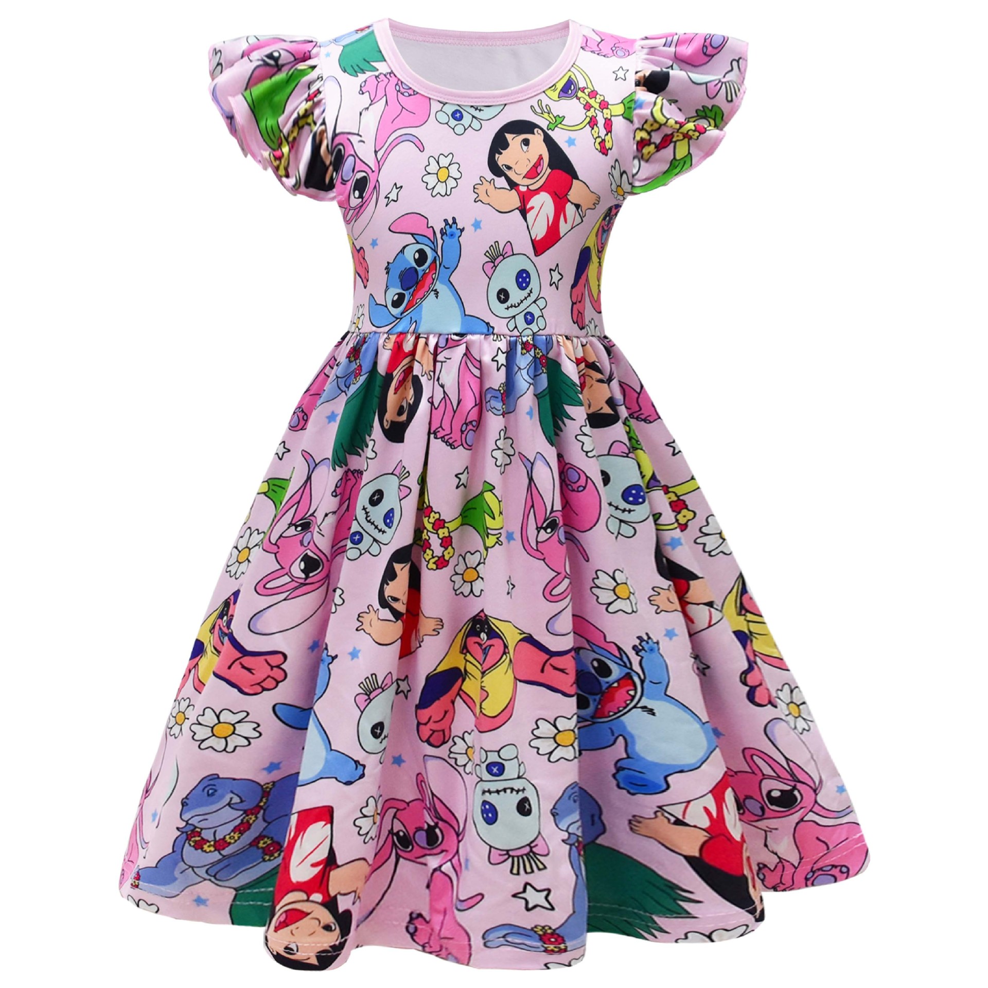 Lilo&Stitch Girls Princess Dress Stitch Party Dresses Ruffle Sleeveless Gift - Picture 20 of 78