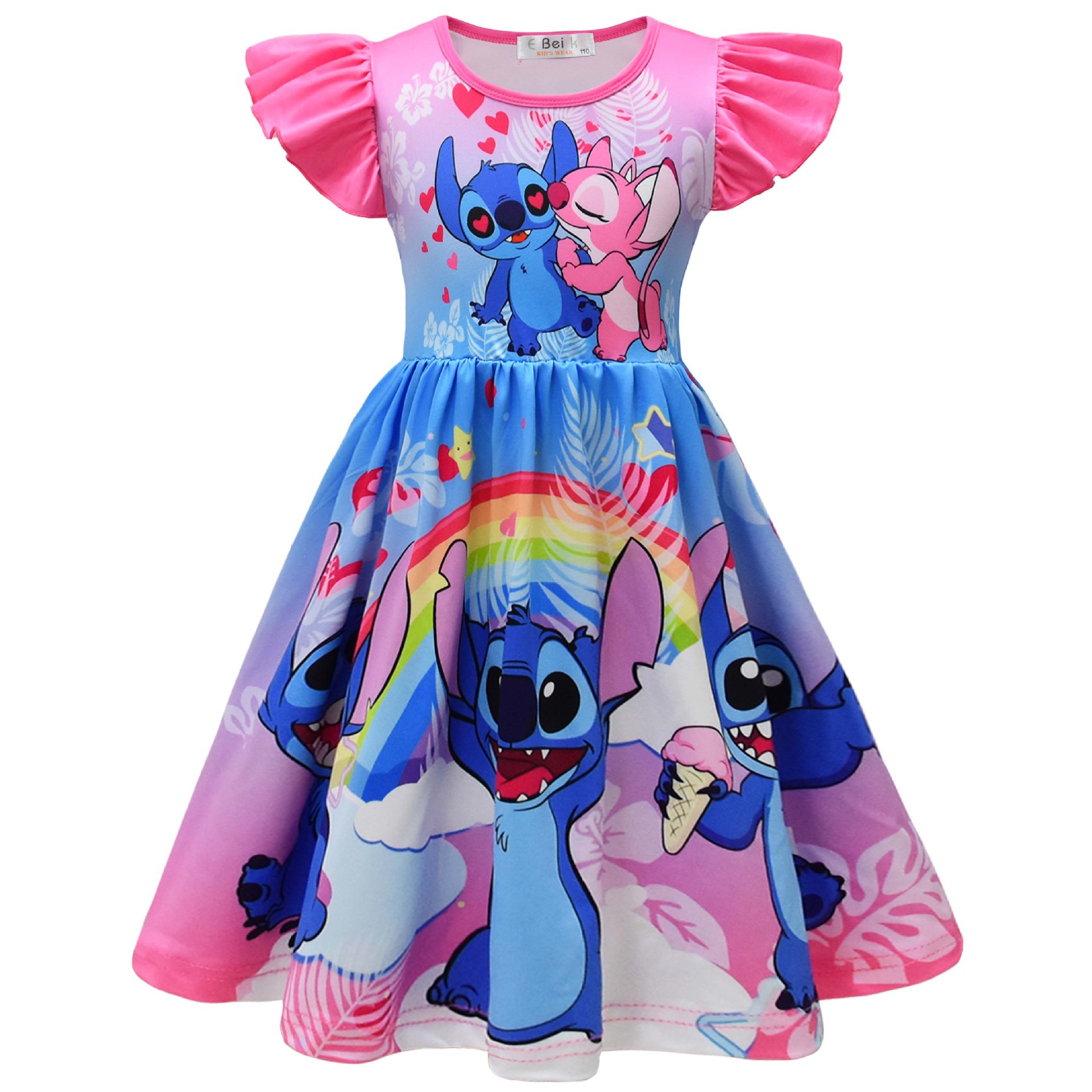 Lilo&Stitch Girls Princess Dress Stitch Party Dresses Ruffle Sleeveless Gift - Picture 25 of 78