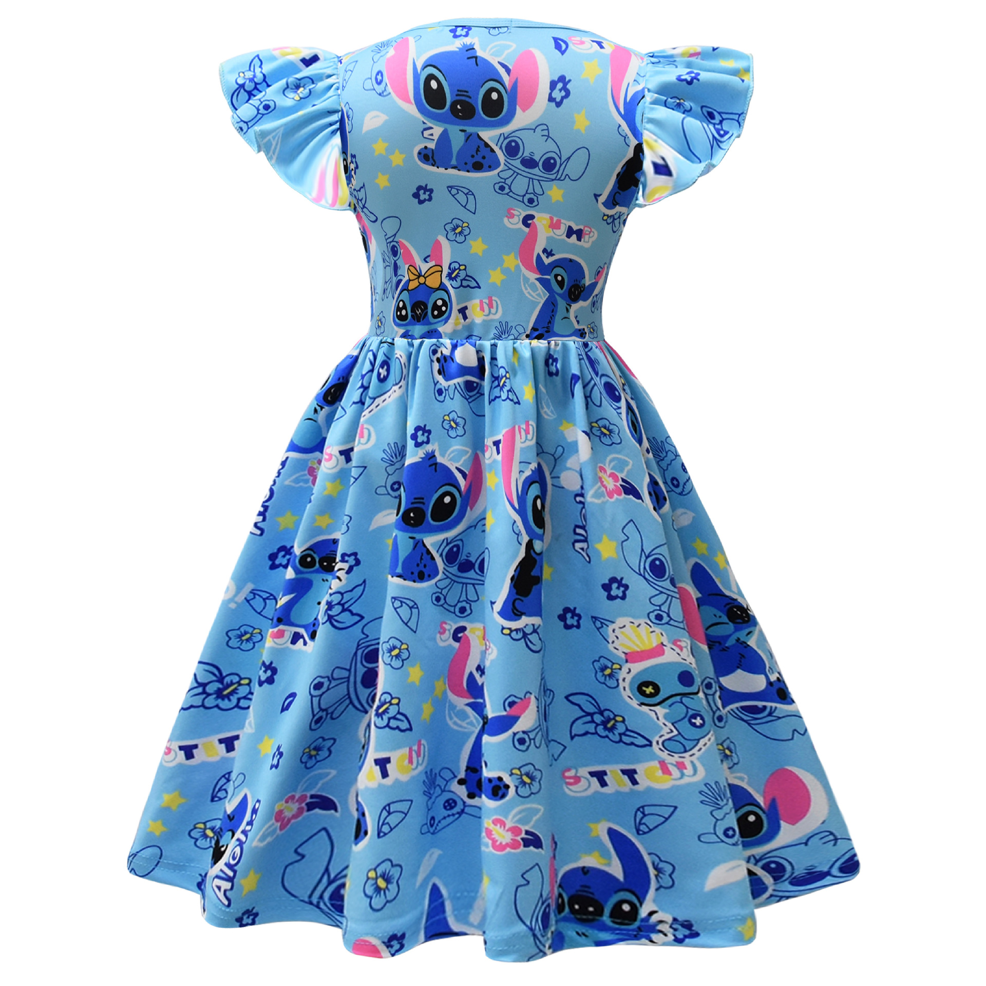 Lilo&Stitch Girls Princess Dress Stitch Party Dresses Ruffle Sleeveless Gift - Picture 50 of 78