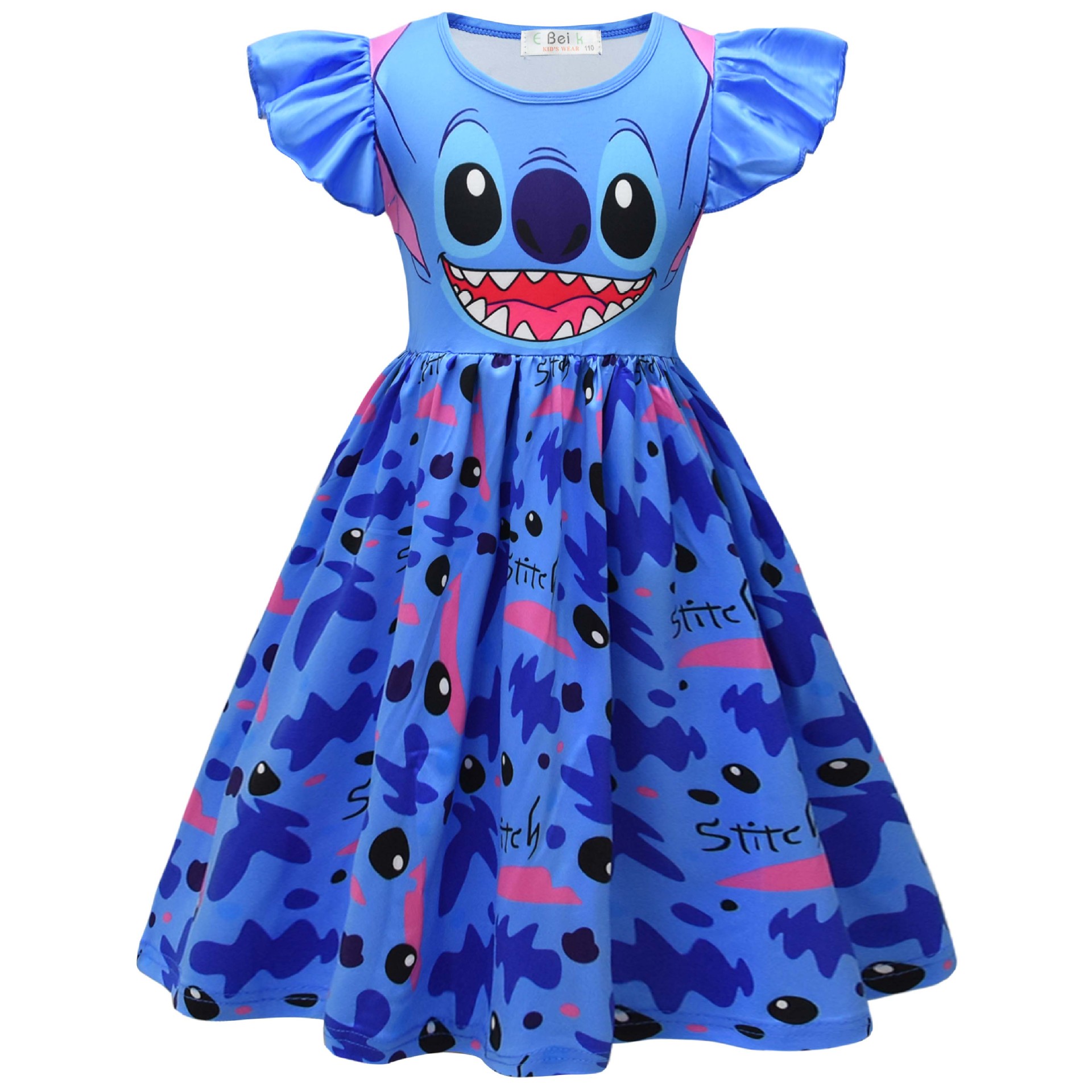 Lilo&Stitch Girls Princess Dress Stitch Party Dresses Ruffle Sleeveless Gift - Picture 61 of 78