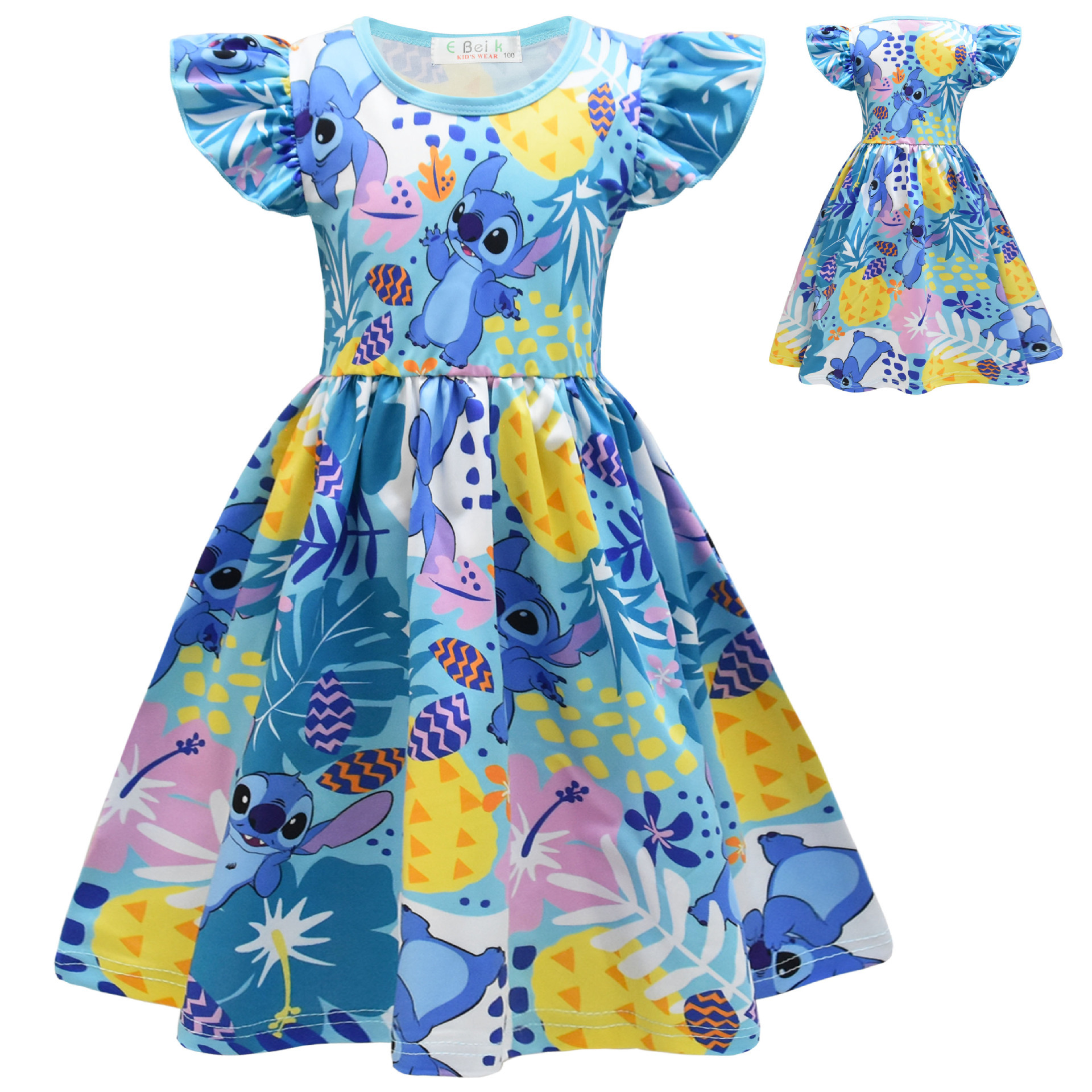 Lilo&Stitch Girls Princess Dress Stitch Party Dresses Ruffle Sleeveless Gift - Picture 66 of 78