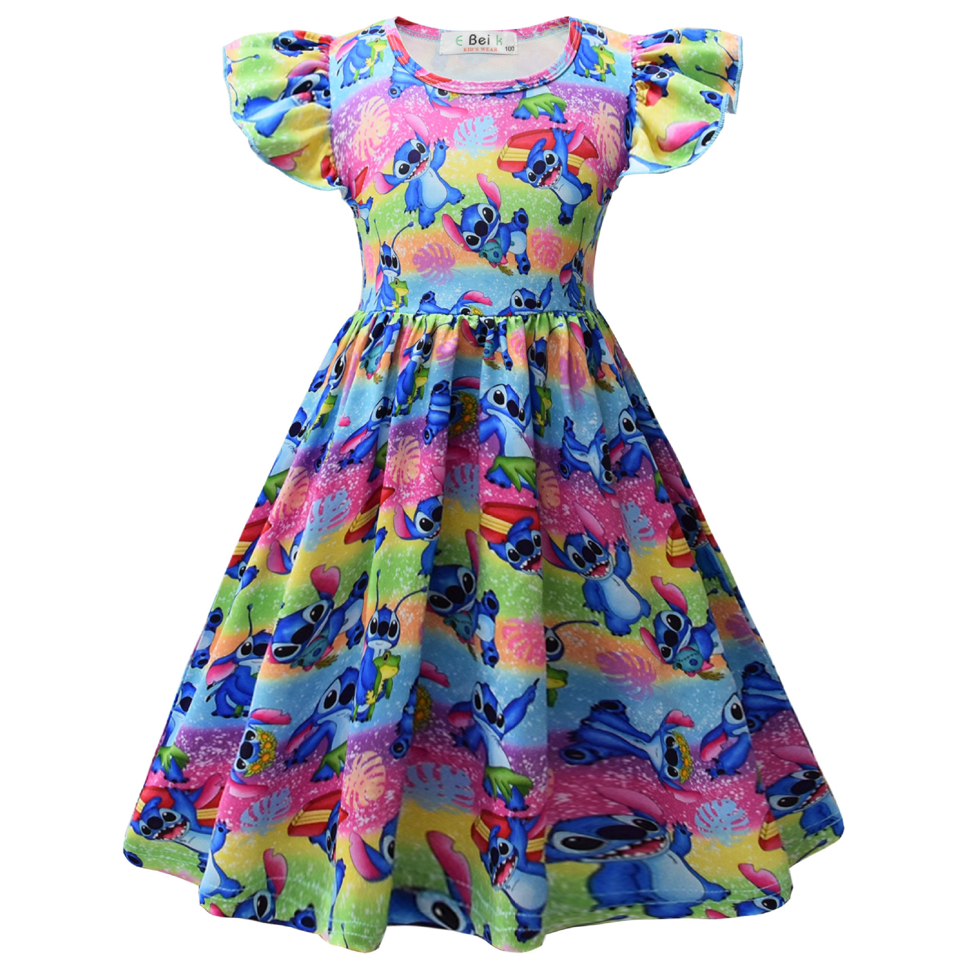 Lilo&Stitch Girls Princess Dress Stitch Party Dresses Ruffle Sleeveless Gift - Picture 72 of 78