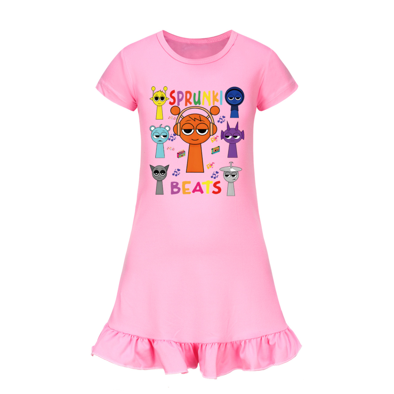 Kids Girls Sprunki Sleepwear Dress Pyjamas Cotton Home Casual Nightwear 2-11Year - Picture 12 of 21