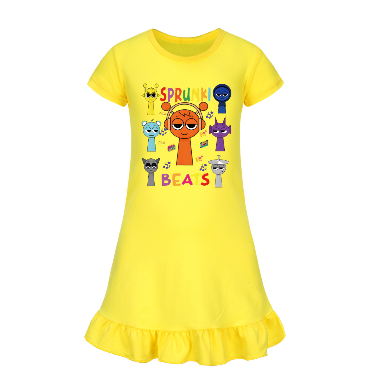 Kids Girls Sprunki Sleepwear Dress Pyjamas Cotton Home Casual Nightwear 2-11Year - Picture 13 of 21