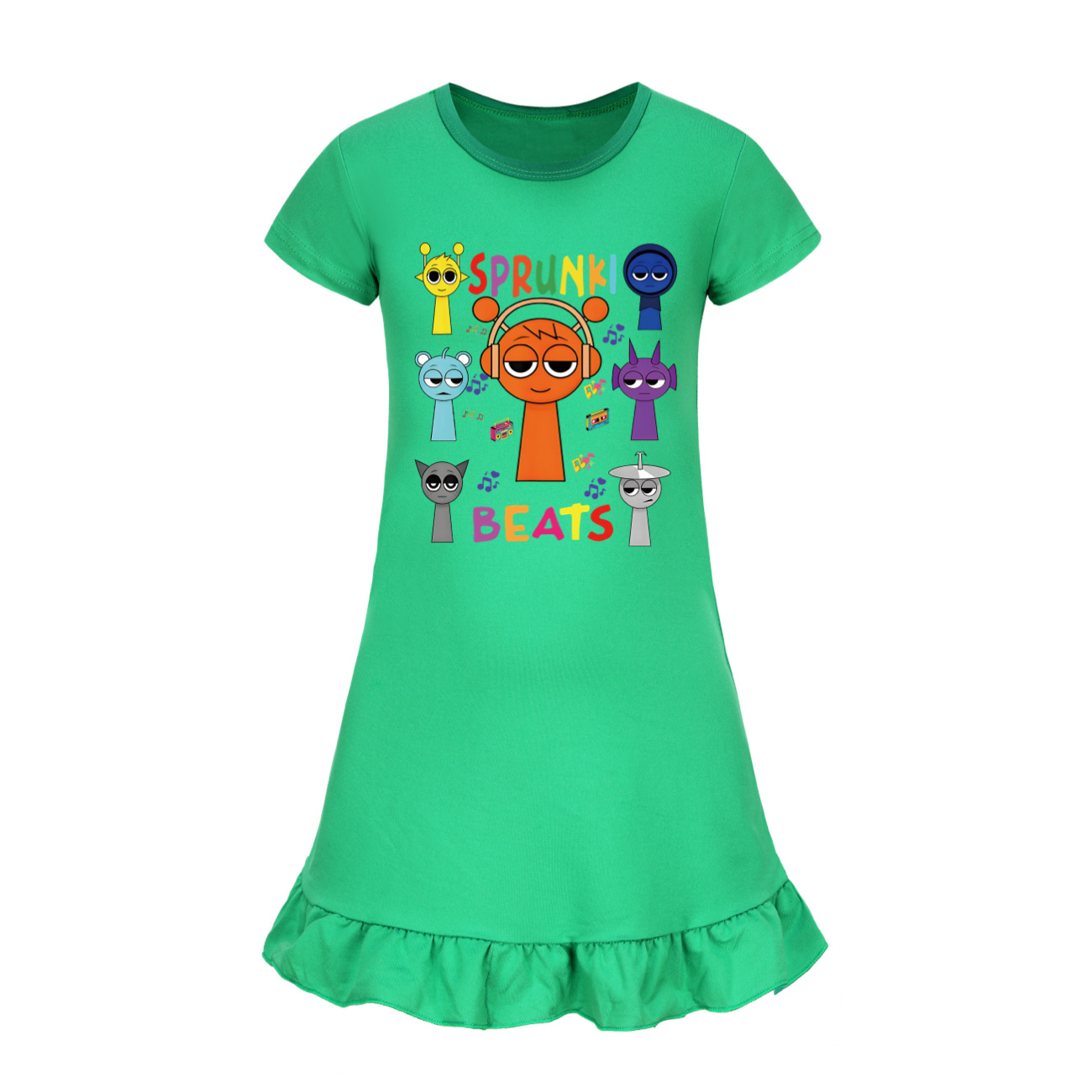 Kids Girls Sprunki Sleepwear Dress Pyjamas Cotton Home Casual Nightwear 2-11Year - Picture 15 of 21