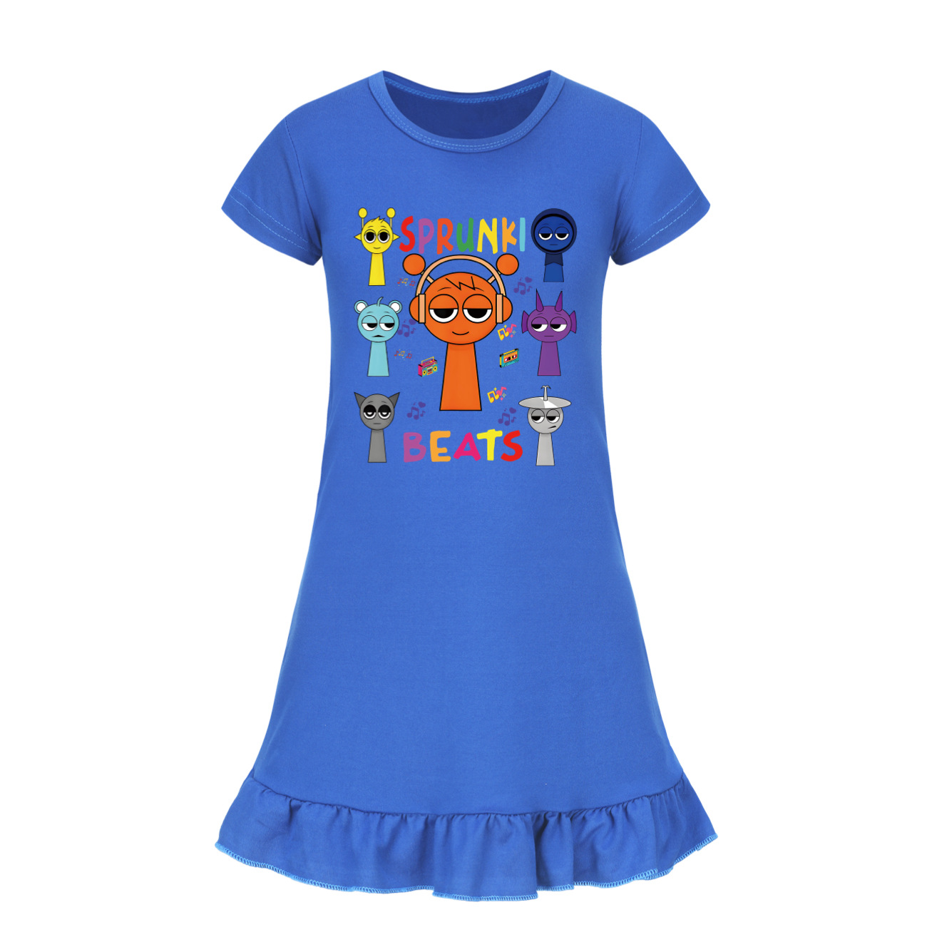Kids Girls Sprunki Sleepwear Dress Pyjamas Cotton Home Casual Nightwear 2-11Year - Picture 17 of 21